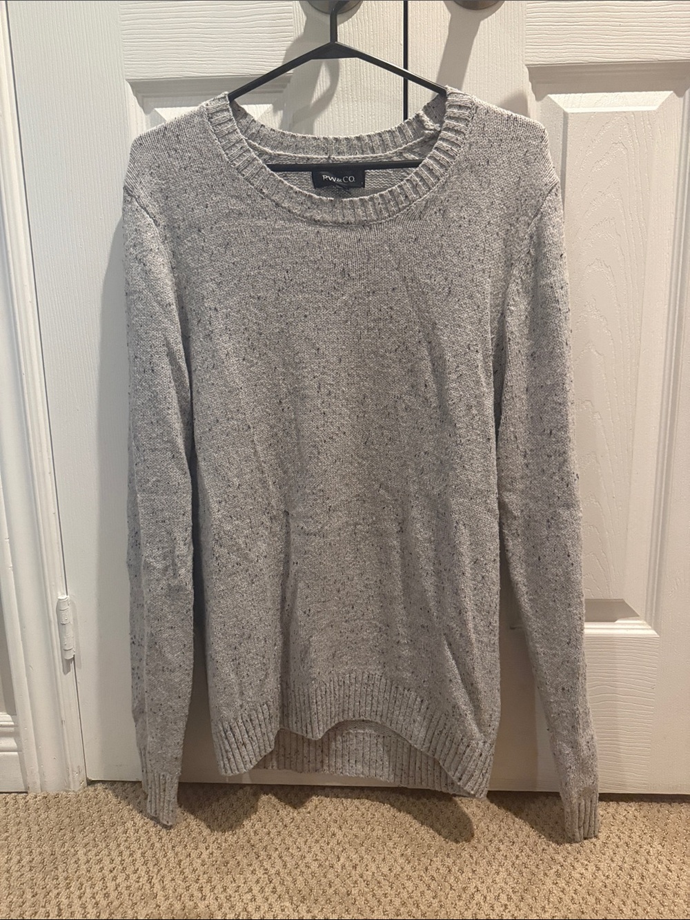 RW&CO. Men's Light Gray Speckled Crewneck Sweater